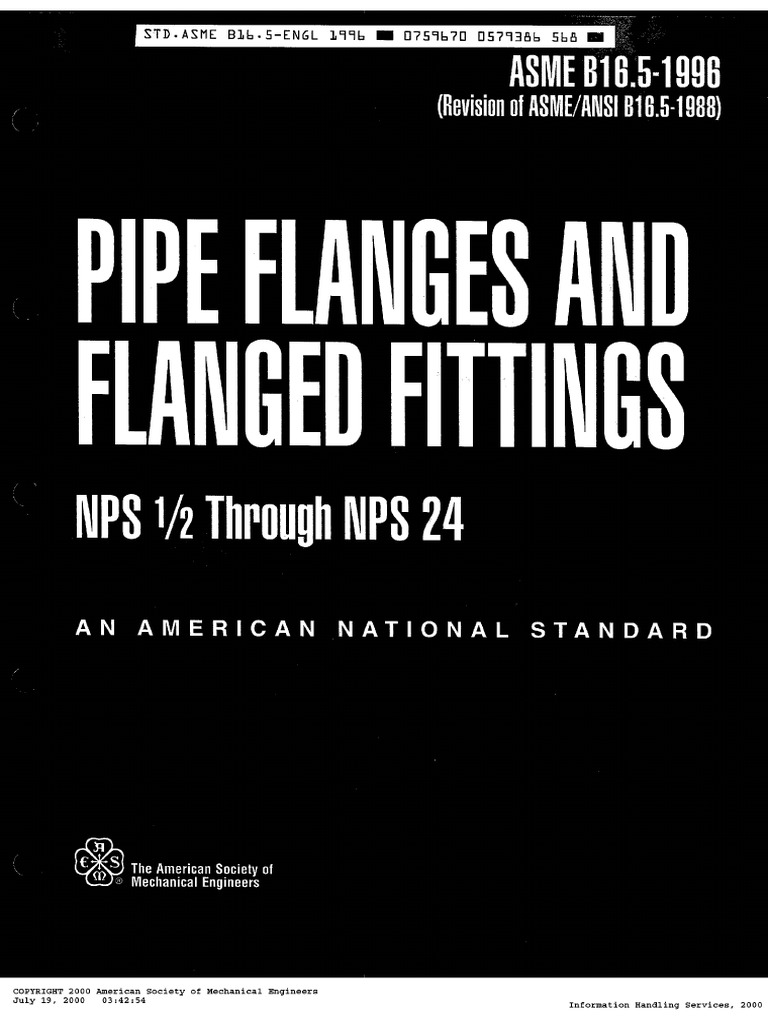 Asme b16 5 1996 pipe flanges and flanged fittings pdf