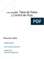 Variables Tipos de Datos y Control de Flujo