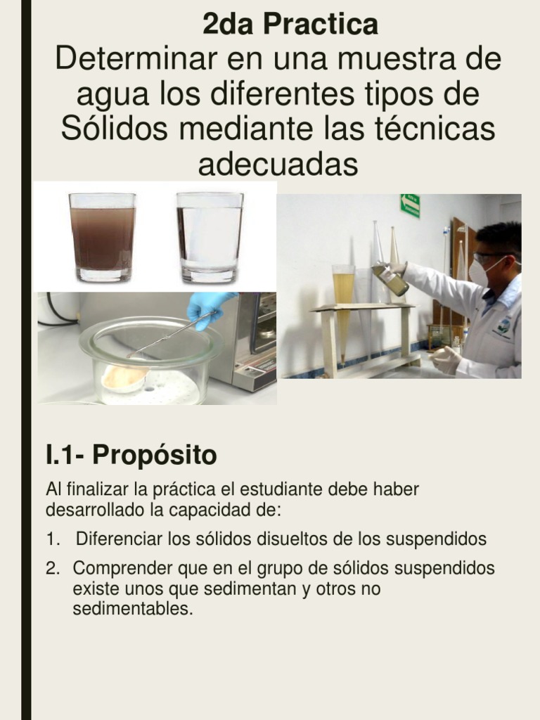 Presentación 2da Pract Sòlidos-Nueva | PDF | Agua | Destilación
