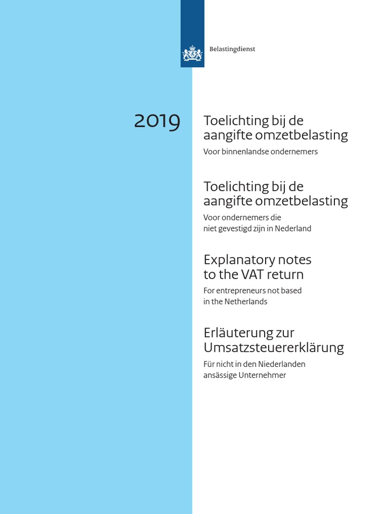 Toelichting Bij Dig Aangifte Omzetbelasting Ob0731t91fd PDF