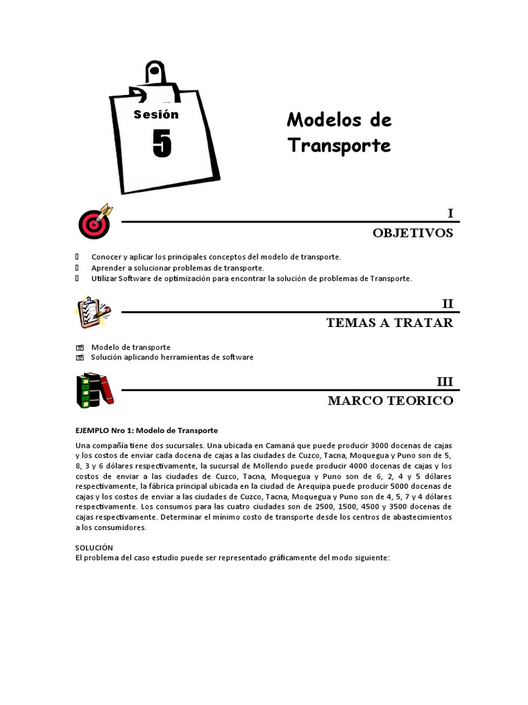 Modelos de Transporte en Optimización | PDF | Transporte | Matemáticas ...