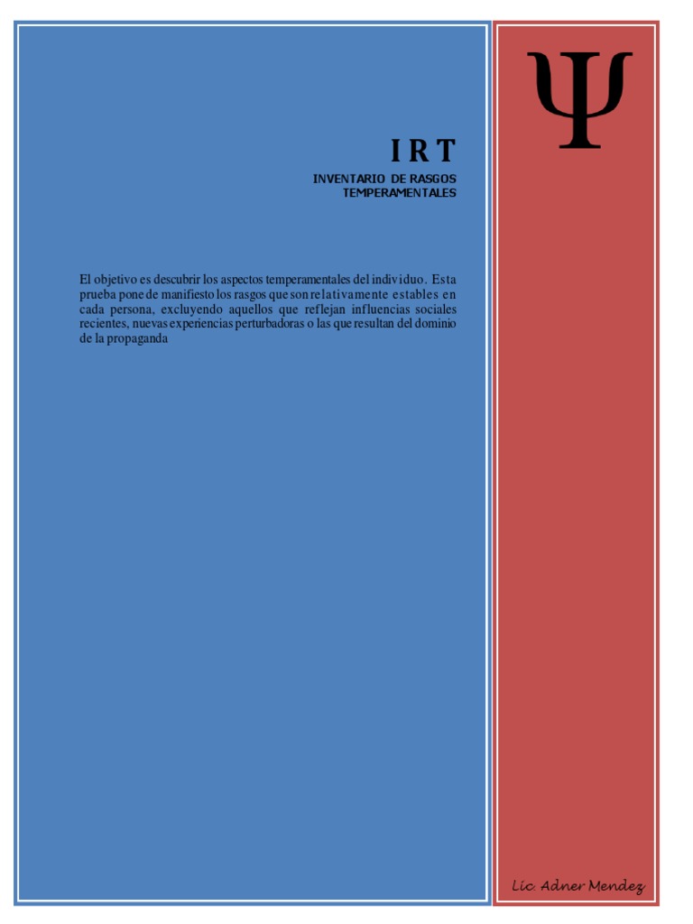 Inventario de Rasgos Temperamentales | PDF | Sicología | Cognición