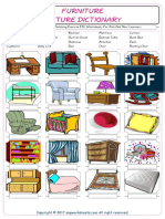 Furniture Picture Dictionary Worksheet