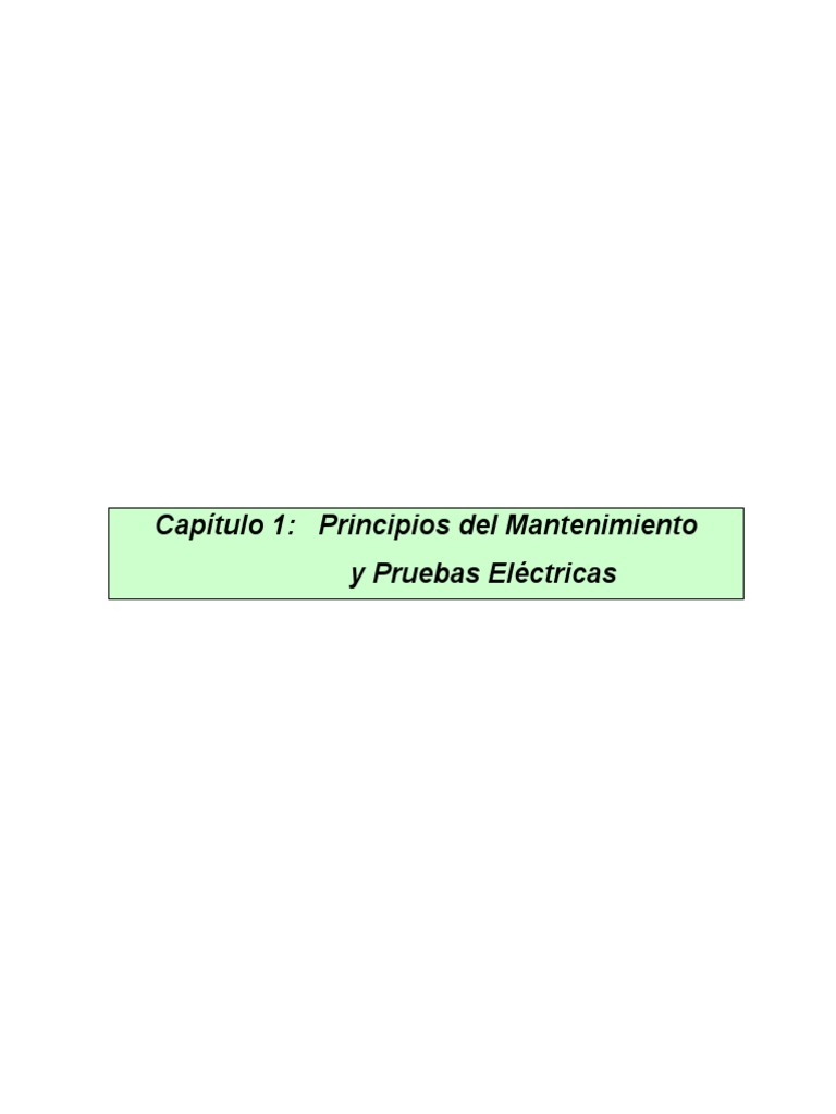 Manual de Mantenimiento Electrico Capitulo 1 | PDF | Aislador ...