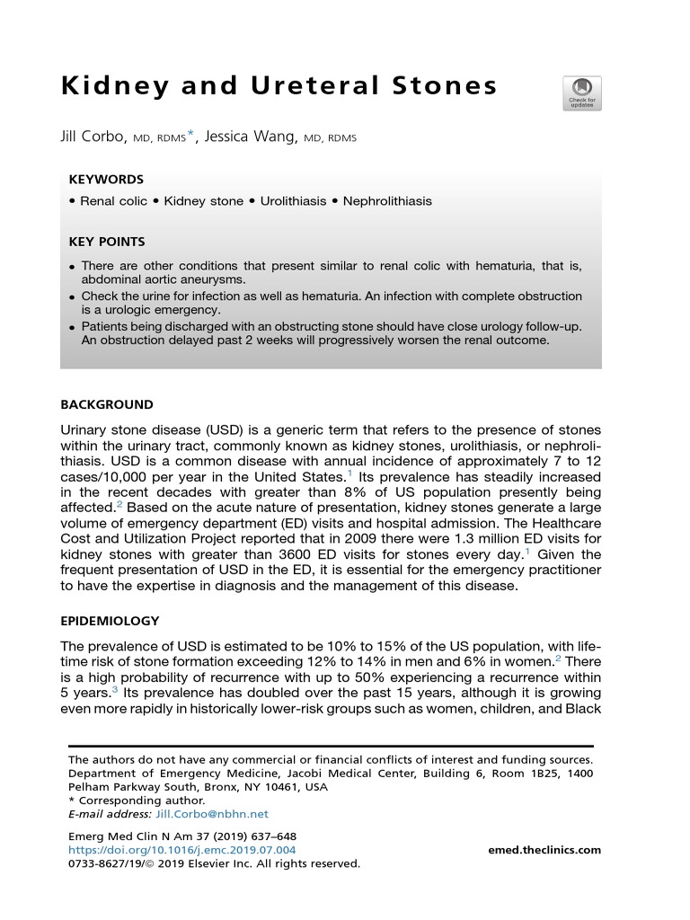 Kidney and Ureteral Stones | PDF | Ct Scan | Medicine