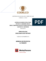 Criterio de diseño estructural Codelco Chile proyecto reducción emisiones