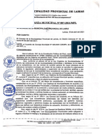 OM Que prohíbe  y sanciona el arrojo de resíduos en cunetas y cuerpos de agua