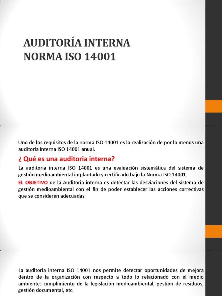 Auditoría Interna Norma Iso 14001 | PDF | Auditoría | Contralor