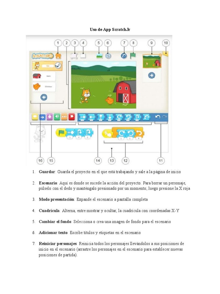 Guía de Uso de ScratchJr para Proyectos | PDF