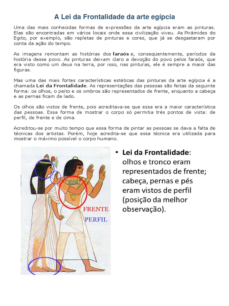 A Lei Da Frontalidade Da Arte Egípcia | PDF