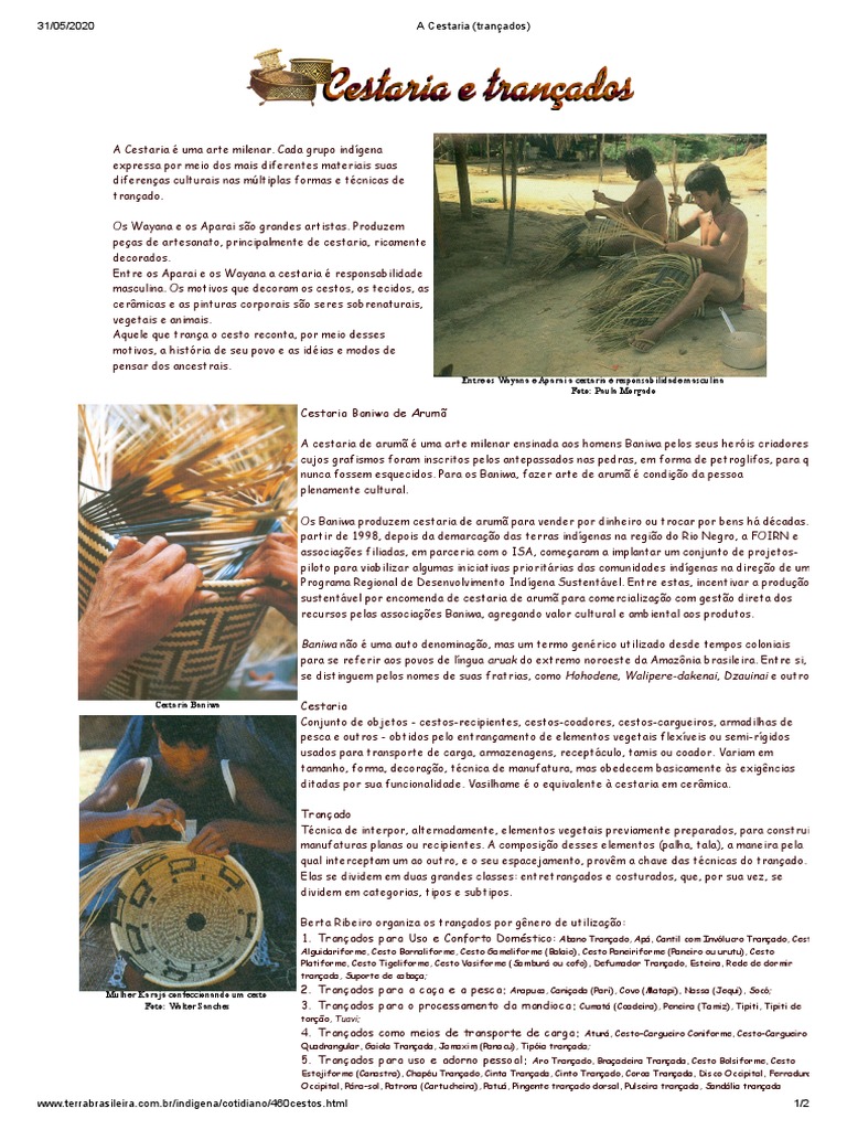 Cestaria Indígena: Arte e Tradição | PDF | Ciências Sociais