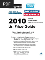 Champion Parts PriceList 2010