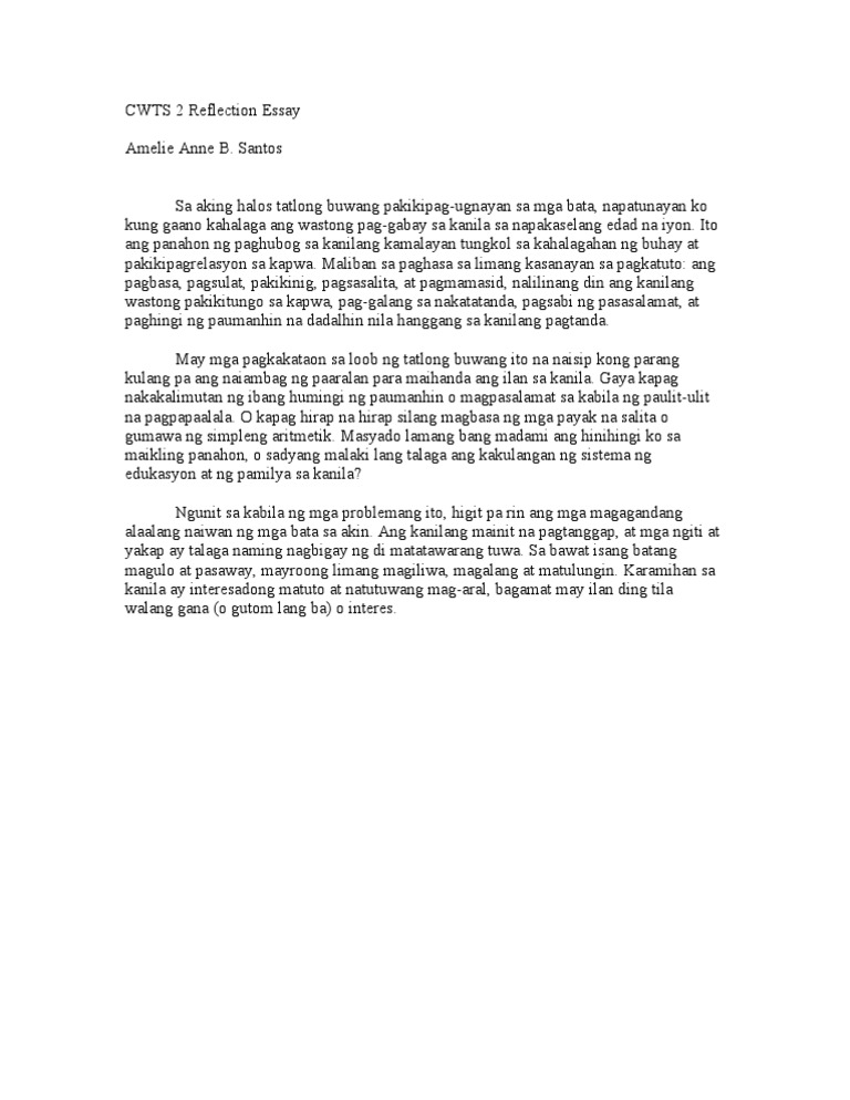 English reflective essay assignment image