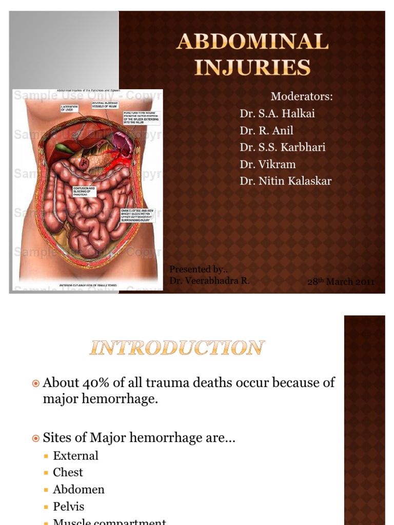 Blunt Abdominal Trauma Overview | PDF | Abdomen | Major Trauma