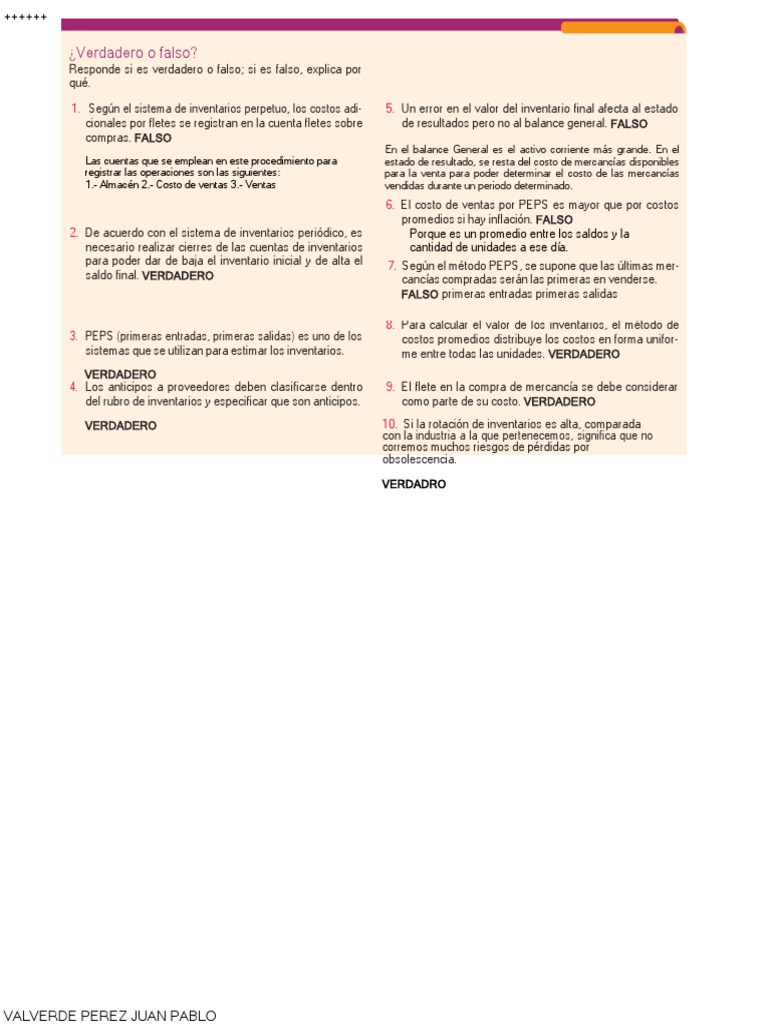 Valuación de Inventarios y Costo de Ventas | PDF | Inventario | Al por ...