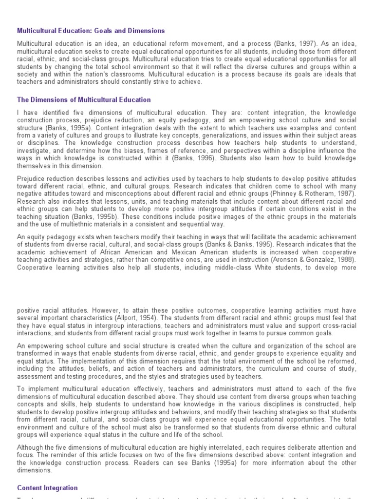 Multicultural Education | PDF | Teachers | Teaching Method