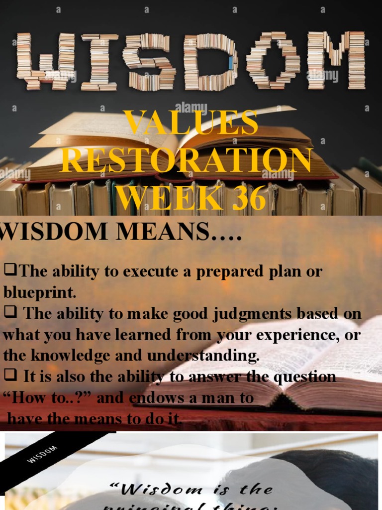 Values restoration week36 wisdom pdf