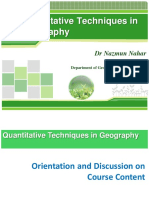 NN - 207 Quantitive Techniques in Geography