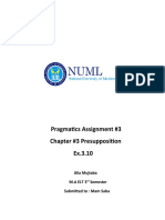 Pragmatics Assignment - Chapter #3
