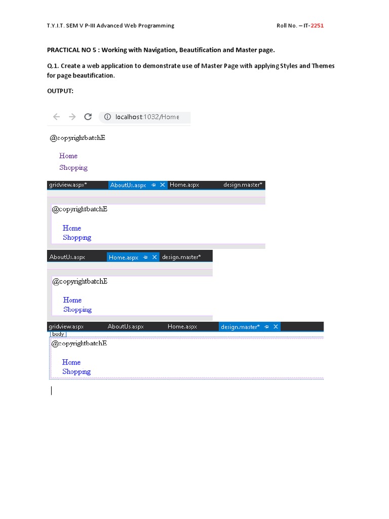 Web Application Master Page Guide | PDF | Computers | Technology ...