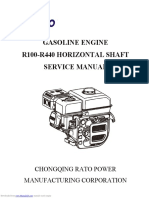 Gasoline Engine R100-R440 Horizontal Shaft Service Manual: Chongqing Rato Power Manufacturing Corporation