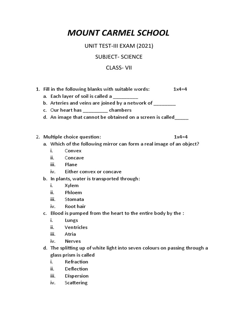 MOUNT CARMEL SCHOOL PDF