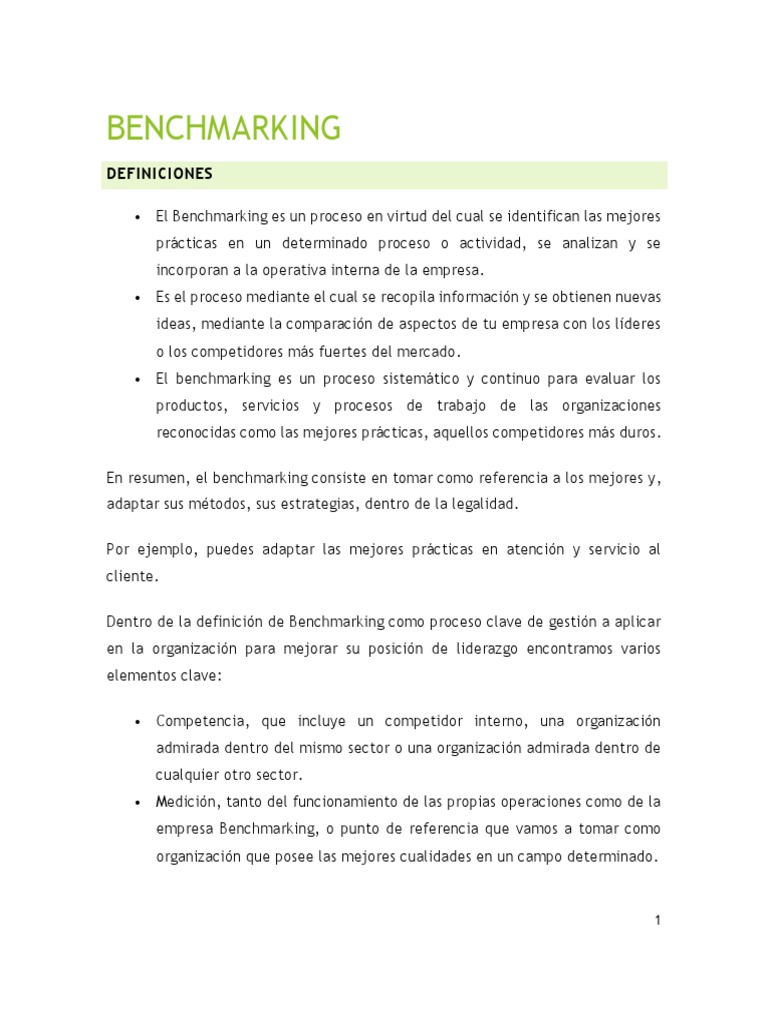 3.3 Benchmarking | PDF | Benchmarking | Business