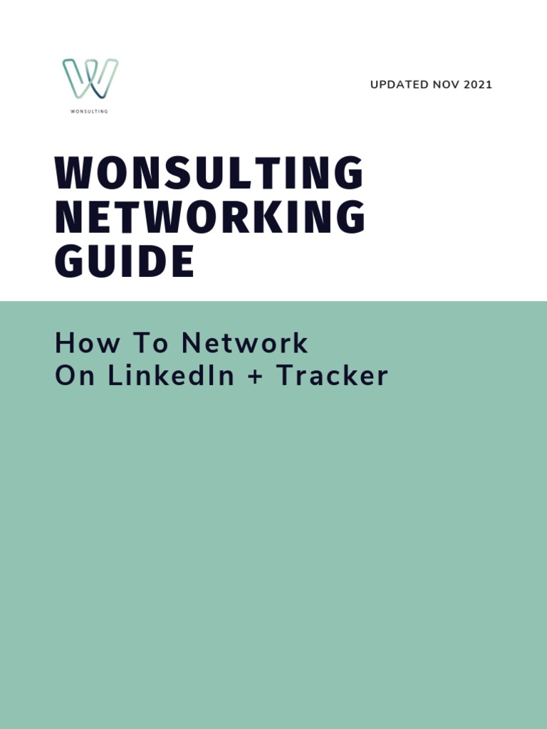 Wonsulting Networking Guide | PDF | Consultant