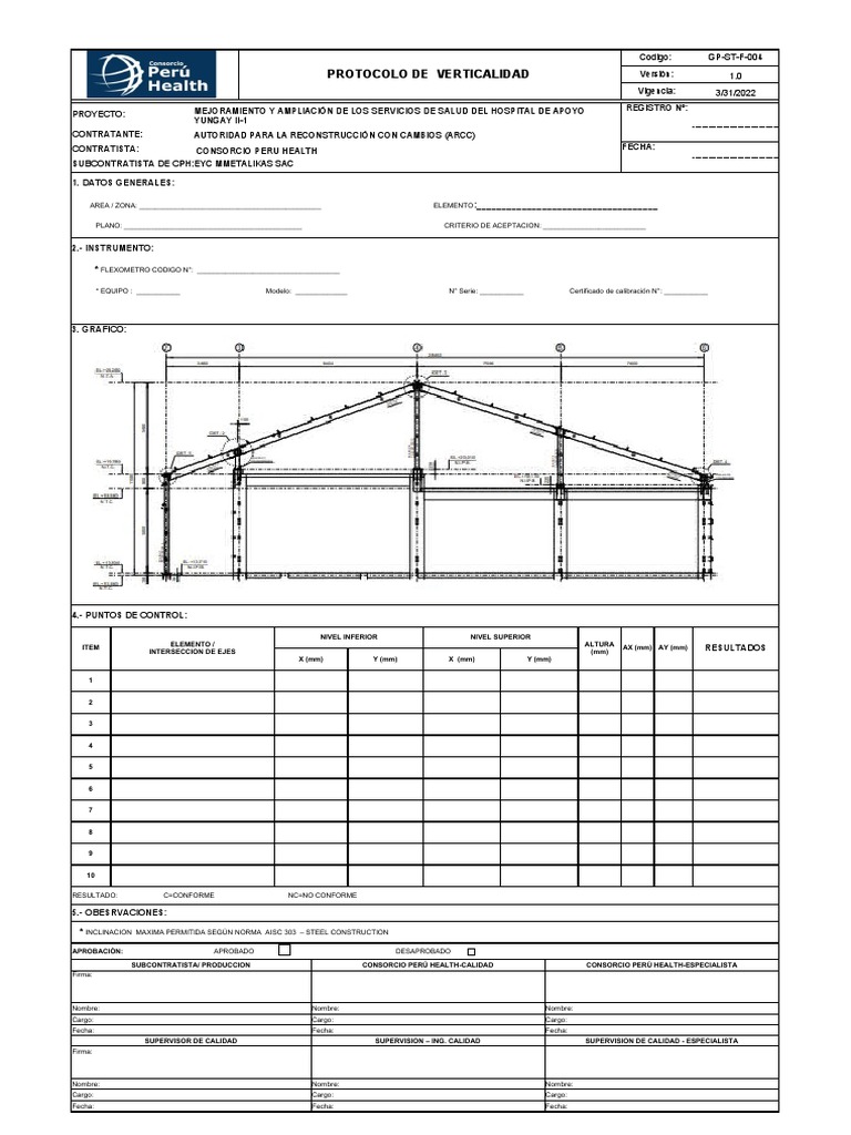 Protocolo de Verticalidad en Construcción | PDF