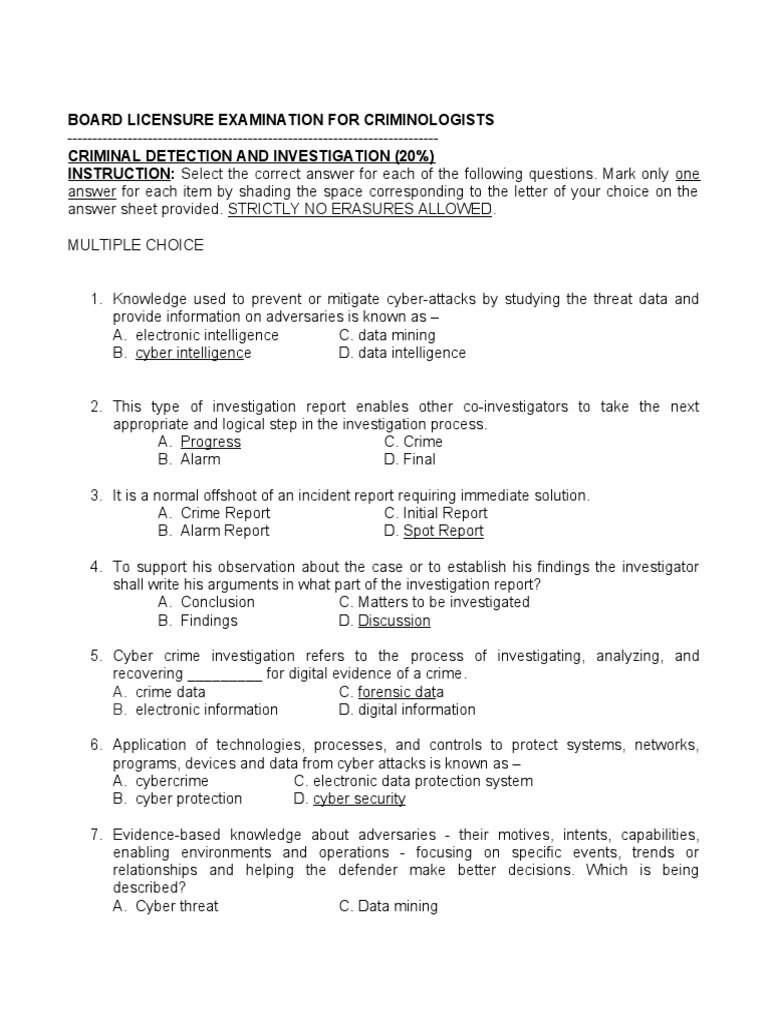 Criminology Board Exam: Cyber Investigation | PDF | Social Science