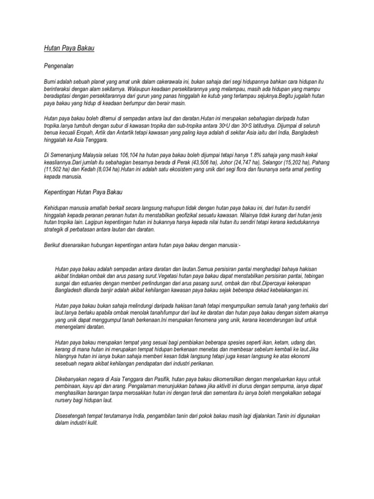 Hutan Paya Bakau Pdf
