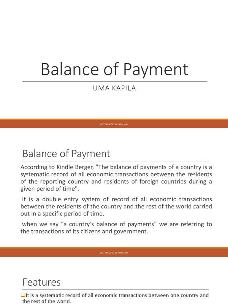 Balance of Payment PDF