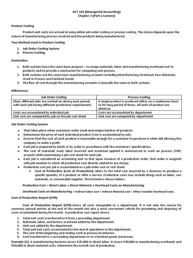Management Accounting Chapter 1 PDF Cost Of Goods Sold Cost