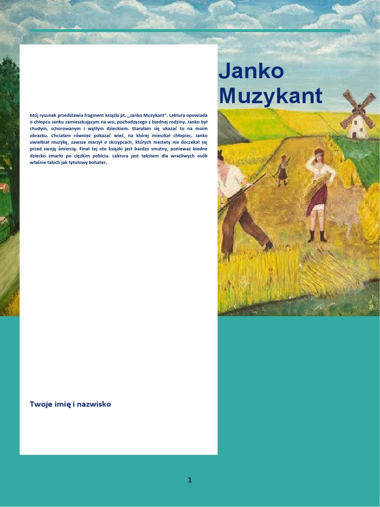 Ile Stron Ma Janko Muzykant Janko Muzykant, Opis | PDF