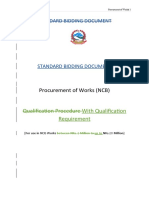 SBD Procurement of Works, (NCB), With Qualification Requirement - For Use in NCB Works Up To NRs.20 Million-4-4-2022