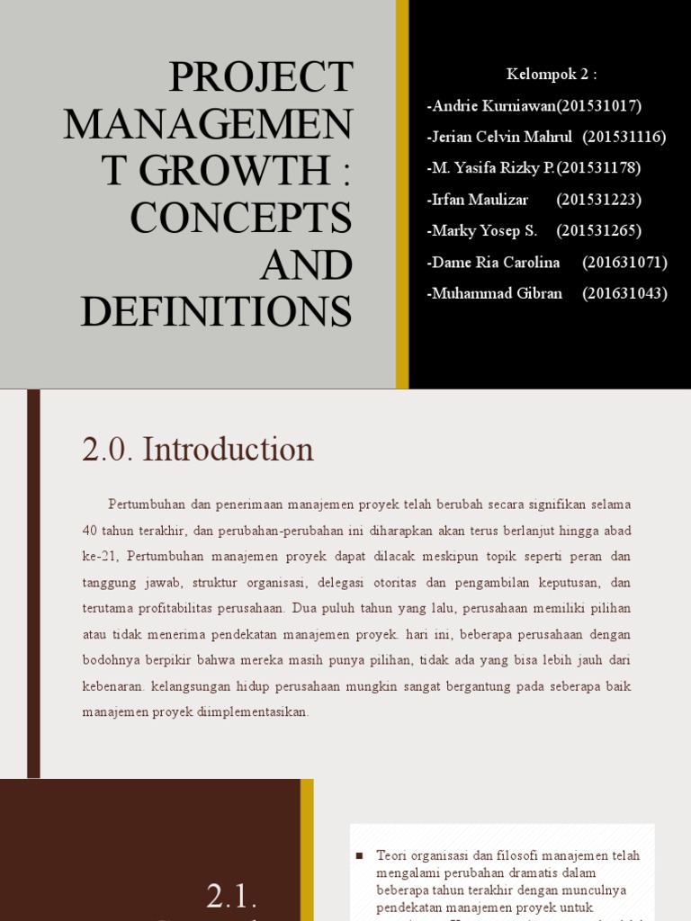 Evolusi Manajemen Proyek dan Definisinya | PDF | Bisnis