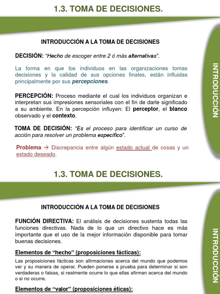 Elementos en la Toma de Decisiones | PDF | Toma de decisiones ...