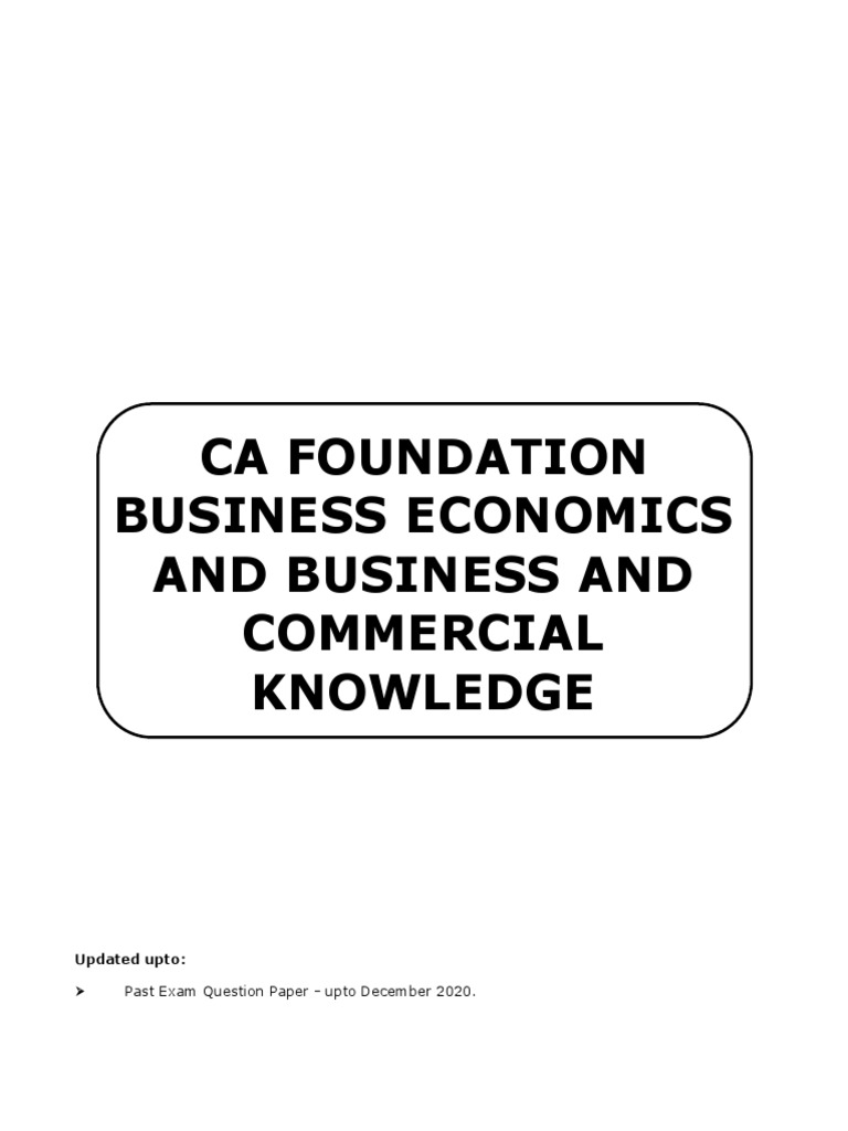 CA Foundation Eco & BCK English Book PDF Supply And Demand Price