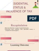 Residential Status &: Incidence of Tax