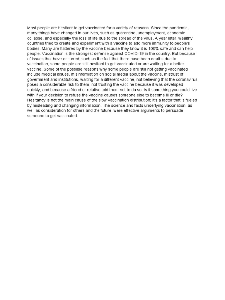 Understanding COVID-19 Vaccine Hesitancy | PDF