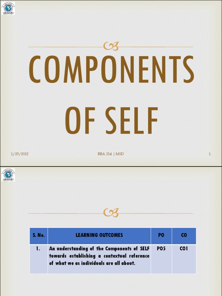 Components of Self | PDF | Self Concept | Identity (Social Science)