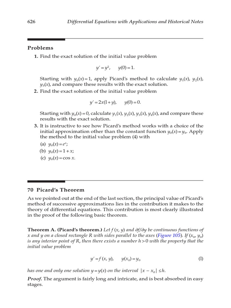 4 Proof Of Existance And Uniqueness Of Solutions Pdf Function