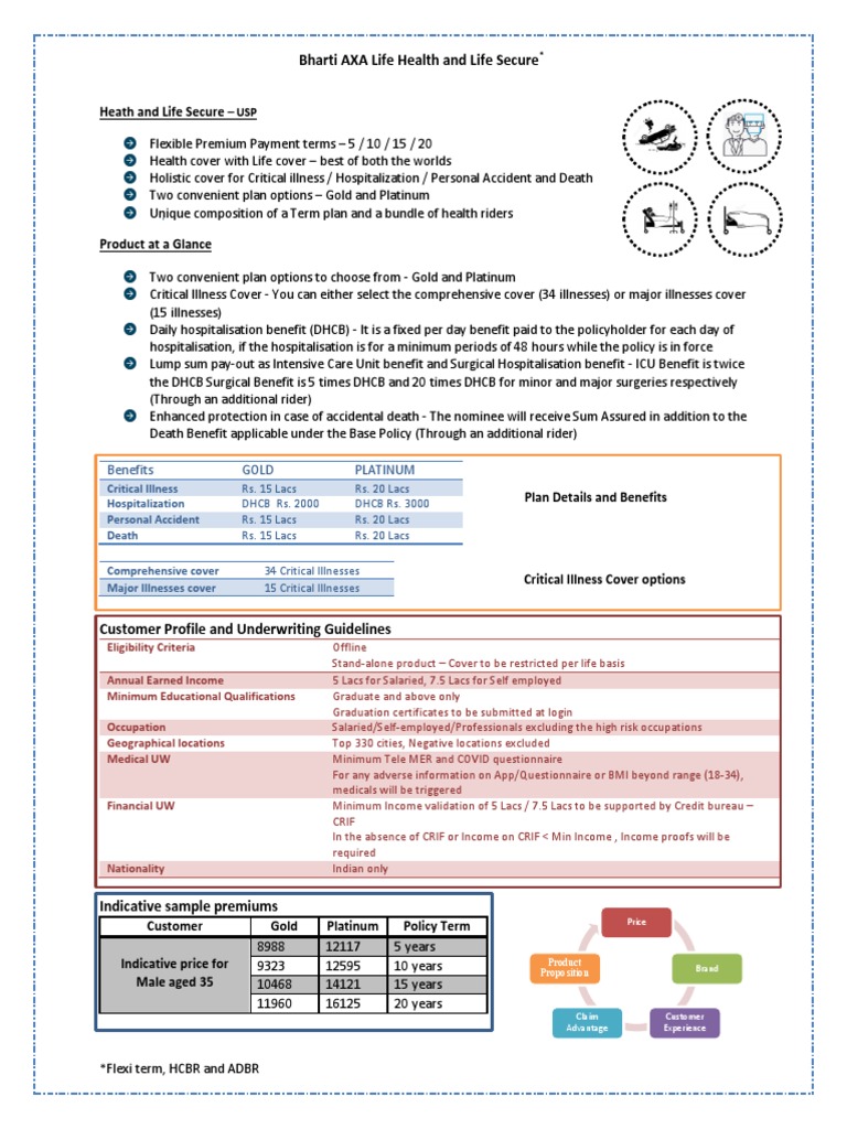 One Pager Health and Life Secure PDF Social Programs Health Care