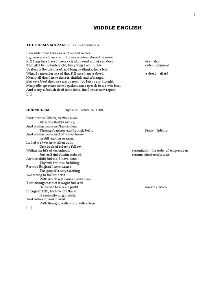 What Middle English Texts Are