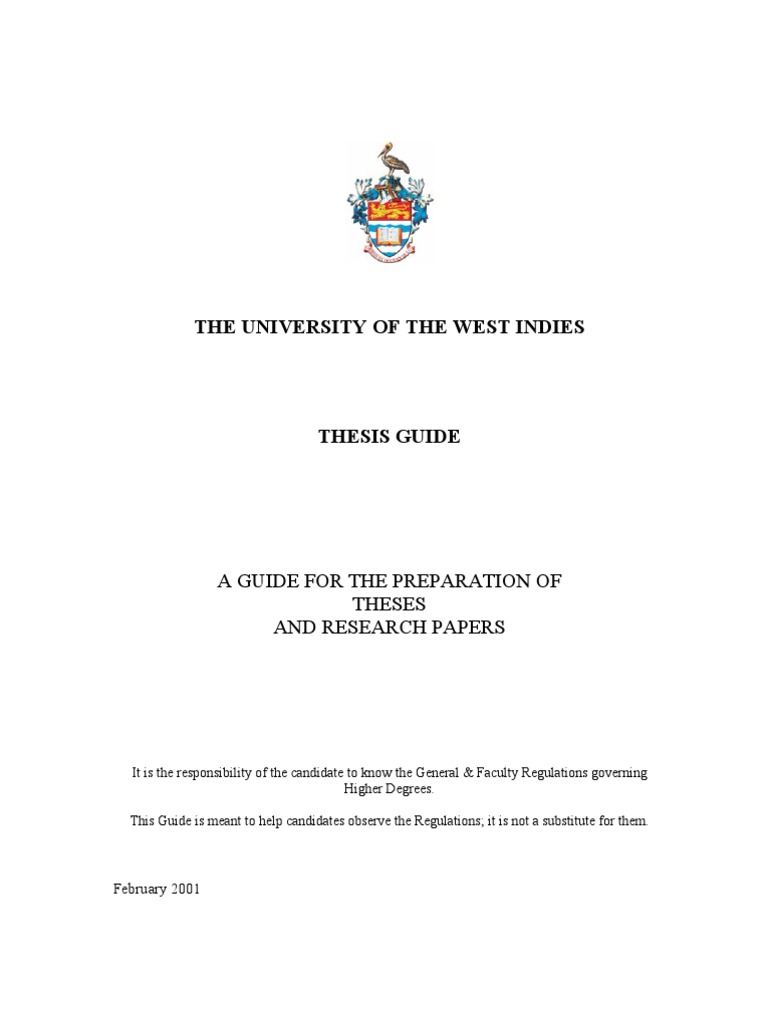 uwi postgraduate thesis guide