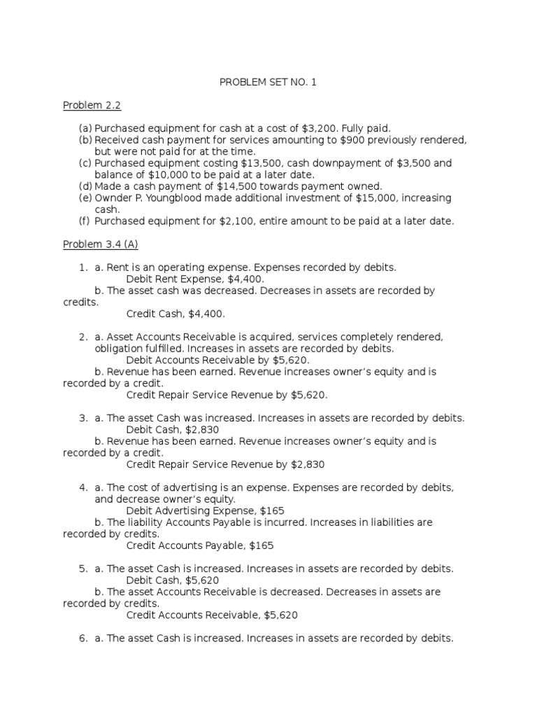 Accounting Problem Set Solutions | PDF
