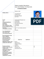 CV Format for Teachers