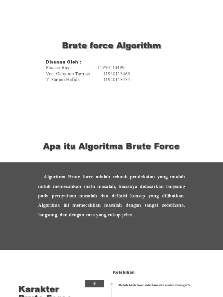 Pengertian Algoritma Brute Force | PDF
