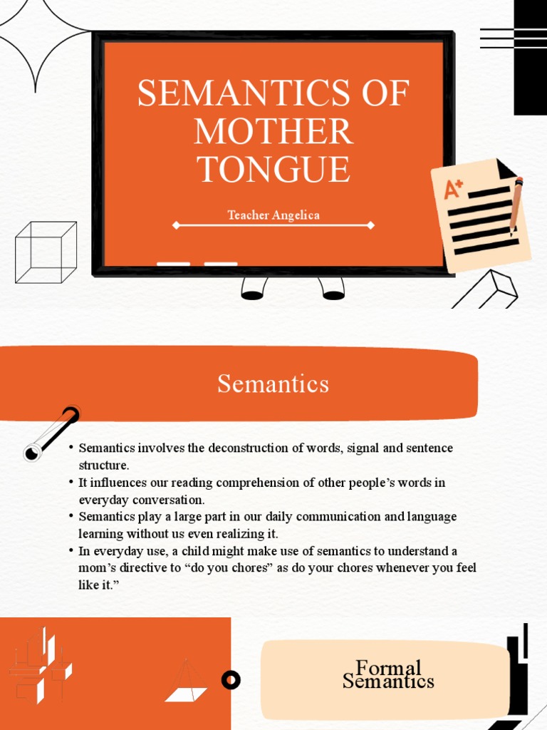 Semantics of Mother Tongue PDF Lexical Semantics Word