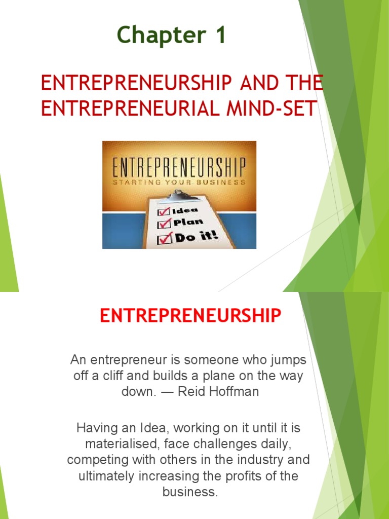 Chapter 1 - The Entrepreneurial Mind Set | PDF | Entrepreneurship ...